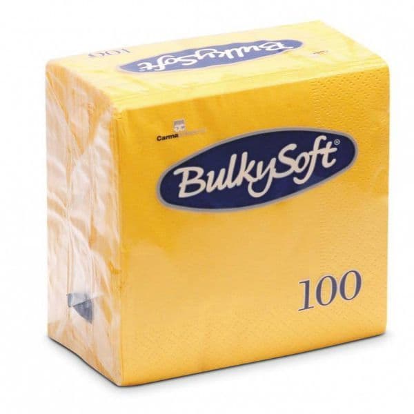 BulkySoft Table Top Servietten 100% Zellstoff 1/4-Falz gelb