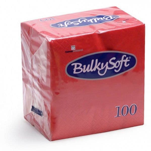 BulkySoft Table Top Servietten 100% Zellstoff 1/4-Falz rot