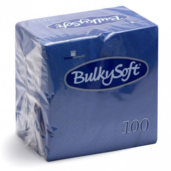 BulkySoft Table Top Servietten 100% Zellstoff 2-lagig 1/4-Falz blau