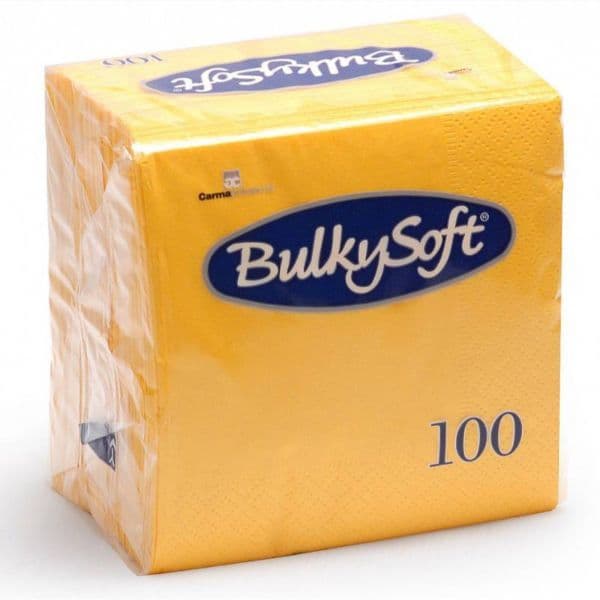 BulkySoft Table Top Servietten 100% Zellstoff 2-lagig 1/4-Falz gelb