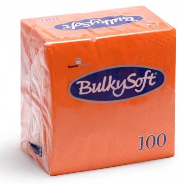 BulkySoft Table Top Servietten 100% Zellstoff 2-lagig 1/4-Falz orange