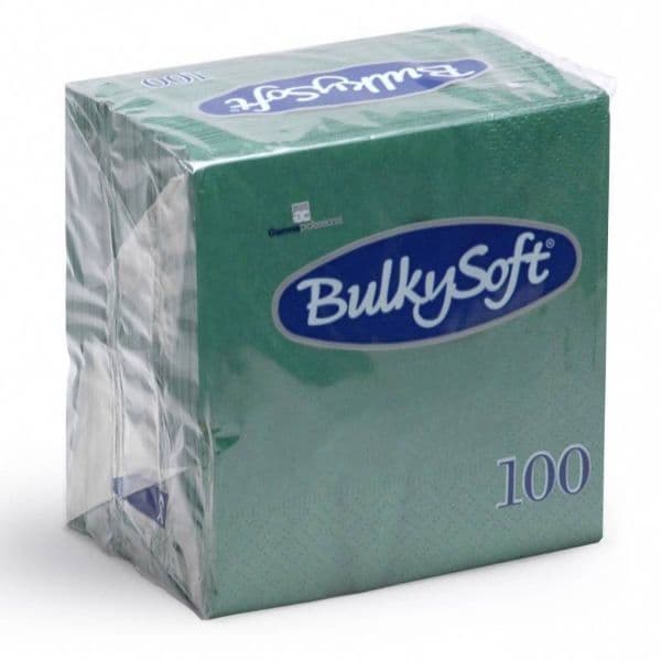 BulkySoft Table Top Servietten 100% Zellstoff 2-lagig 1/4-Falz tannengrün