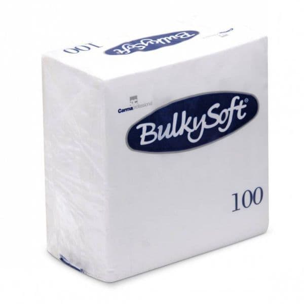 BulkySoft Table Top Servietten 100% Zellstoff 2-lagig 1/4-Falz weiss