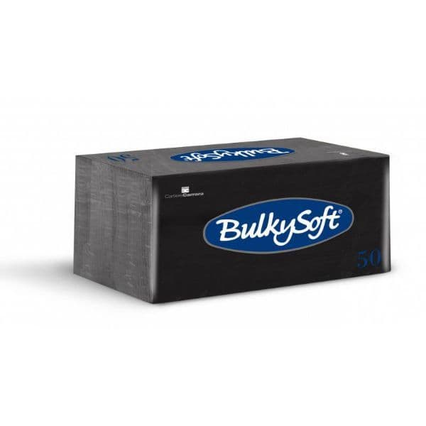 BulkySoft Table Top Servietten 100% Zellstoff 2-lagig 1/8-Falz schwarz