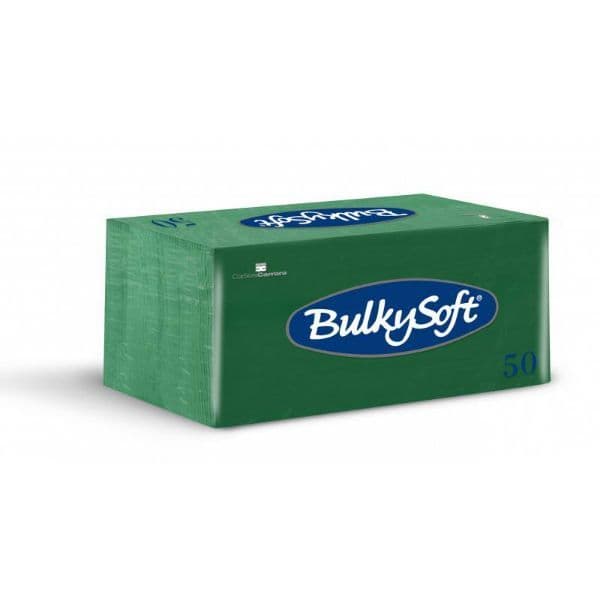 BulkySoft Table Top Servietten 100% Zellstoff 2-lagig 1/8-Falz tannengrün
