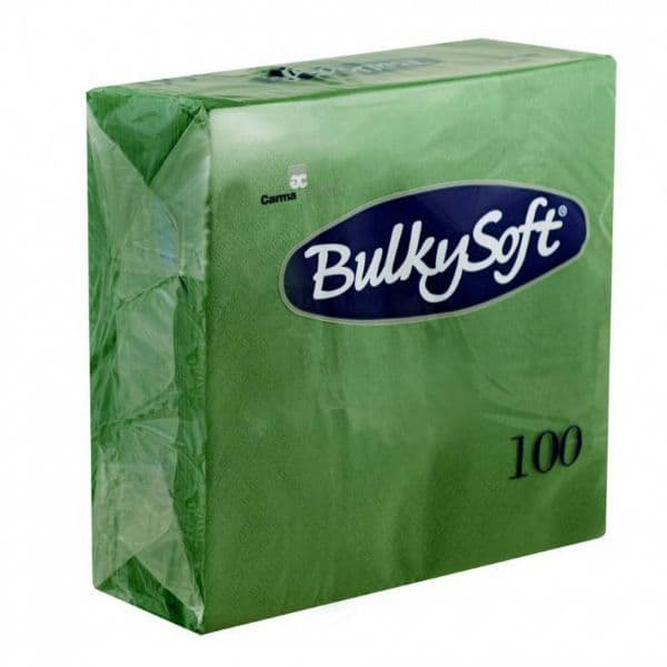 BulkySoft Table Top Servietten 100% Zellstoff 3-lagig 1/4-Falz grün