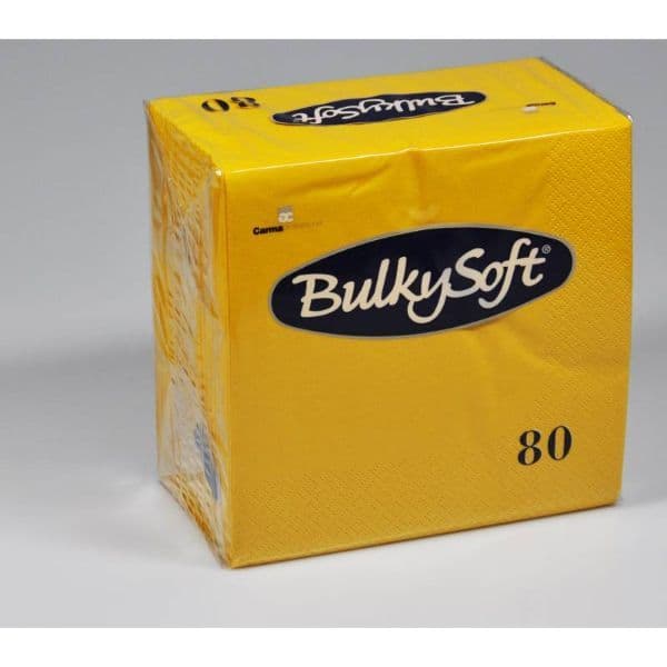 BulkySoft Table Top Servietten 100% Zellstoff 3-lagig gelb