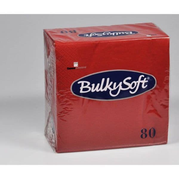 BulkySoft Table Top Servietten 100% Zellstoff 3-lagig rot