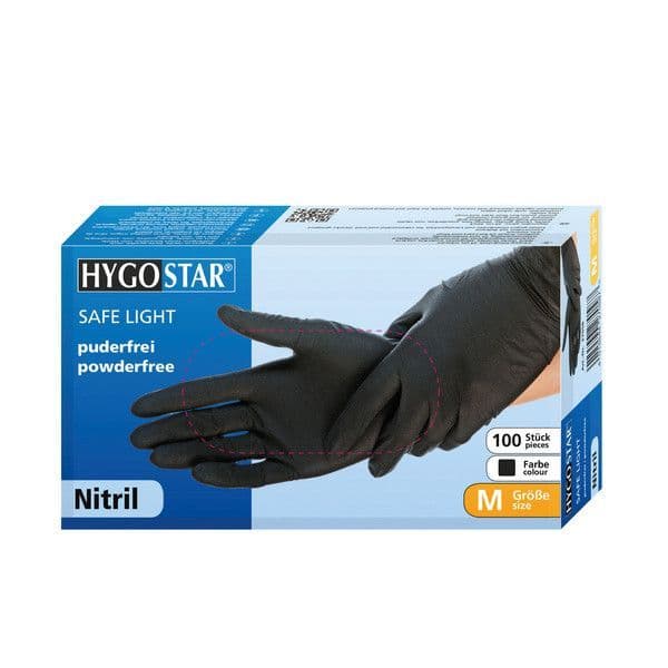 HYGOSTAR SAFE LIGHT Einweghandschuhe Nitril schwarz