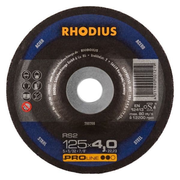 RHODIUS RS2 Schruppscheibe 125 x 4,0 x 22,23mm Stahl