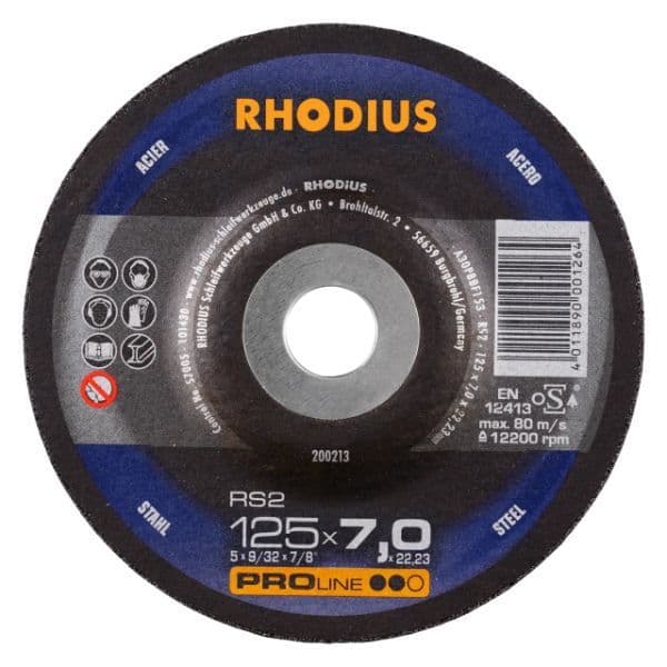 RHODIUS RS2 Schruppscheibe 125 x 7,0 x 22,23mm Stahl