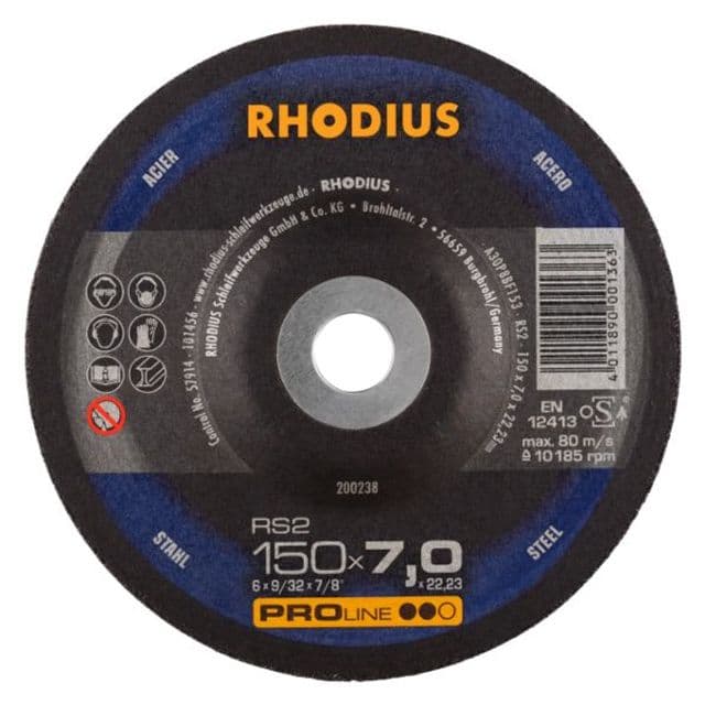 RHODIUS RS2 Schruppscheibe 150 x 7,0 x 22,23mm Stahl