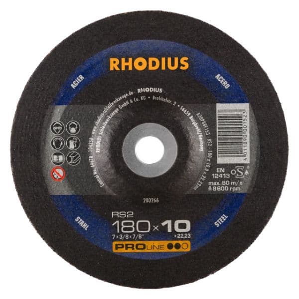 RHODIUS RS2 Schruppscheibe 180 x 10,0 x 22,23mm Stahl