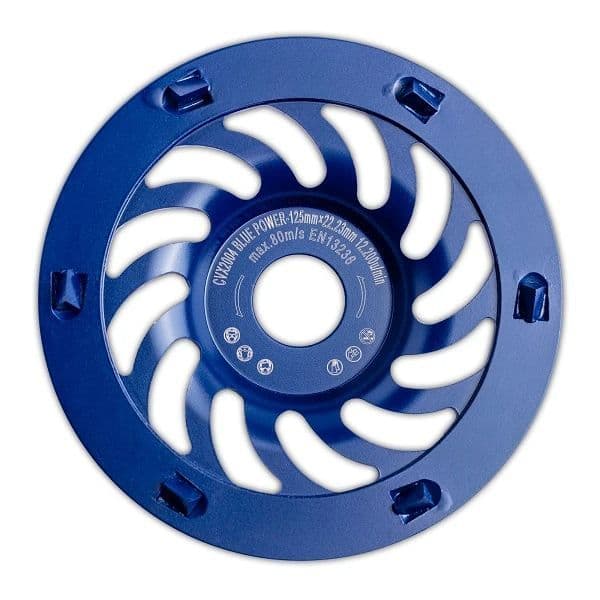 covex PKD Schleiftopf mit Hai-Fisch Fächerform Blue Power 125x22.23mm