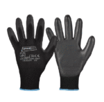 Feinstrickhandschuhe mit PU-Beschichtung schwarz – Bild 3