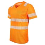 Warnschutz T-Shirt Gipfelstürmer 015 mit Elastik-Reflexstreifen, neonorange